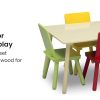 DELTA CHILDREN Kids Premium Table and Chairs Play Furniture Set Wooden Wood