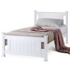 Kingston SlSingle Wooden Bed Frame Base White Pine Adult Bedroom Furniture Timber Slat