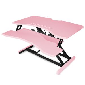 FORTIA 83cm Desk Riser Office Shelf Standup Sit Stand Height Adjustable Standing. – Pink