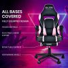 OVERDRIVE Gaming Chair Pink Racing Computer Office Ergonomic Reclining Footrest