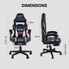 OVERDRIVE Gaming Chair Pink Racing Computer Office Ergonomic Reclining Footrest