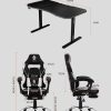 OVERDRIVE Gaming Chair with Footrest and Desk Setup Combo, Black & Grey