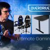 OVERDRIVE Gaming Desk 139cm PC Table Setup Computer Carbon Fiber Style Black