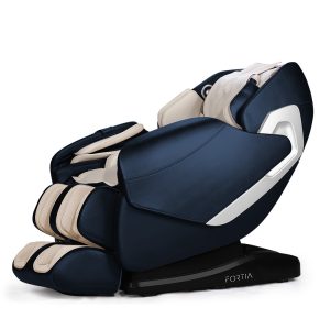 FORTIA Cloud 9 MkII Electric Massage Chair Full Body Zero Gravity with Heat and Bluetooth Navy Blue/Cream