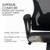 FORTIA Ergonomic Mesh Office Chair Computer Seat with Headrest Adjustable Recline – Black