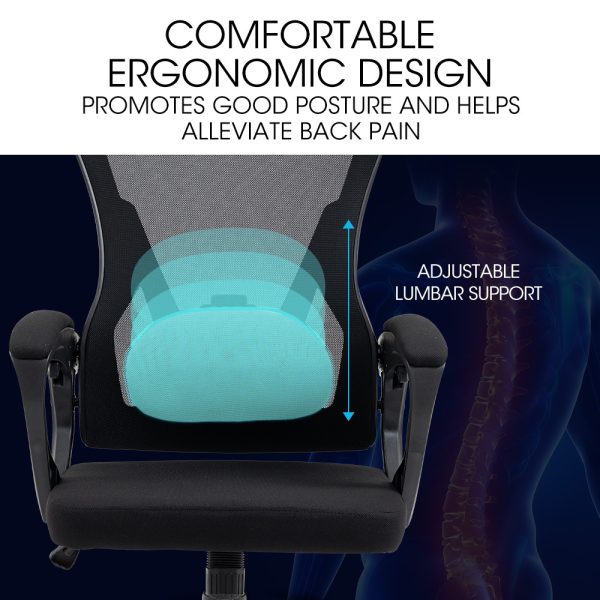 FORTIA Ergonomic Mesh Office Chair Computer Seat with Headrest Adjustable Recline – Black