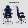 OVERDRIVE Conquest Series Reclining Gaming Ergonomic Office Chair with Lumbar and Neck Pillows – Black and Blue