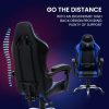 OVERDRIVE Conquest Series Reclining Gaming Ergonomic Office Chair with Lumbar and Neck Pillows – Black and Blue