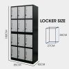 FORTIA 12-Door Metal Storage Locker Cabinet Gym Office Lockers Compartment, Black & Light Grey