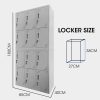 FORTIA 12 Doors Locker Cabinet Metal Storage Gym Home Office School – Light Grey