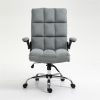 Velvet Home Ergonomic Swivel Adjustable Tilt Angle and Flip-up Arms Office Chair. – Grey