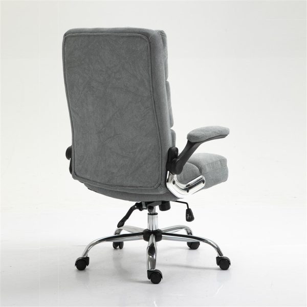 Velvet Home Ergonomic Swivel Adjustable Tilt Angle and Flip-up Arms Office Chair. – Grey