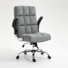 Velvet Home Ergonomic Swivel Adjustable Tilt Angle and Flip-up Arms Office Chair. – Grey