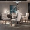 2x Velvet Dining Chairs Upholstered Tufted Kithcen Chair with Solid Wood Legs Stud Trim and Ring – Beige