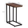 C-Shaped End Table with Anti Slip Base (Walnut)