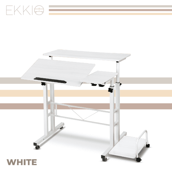 Ekkio Mobile Desk Detachable Sideboard