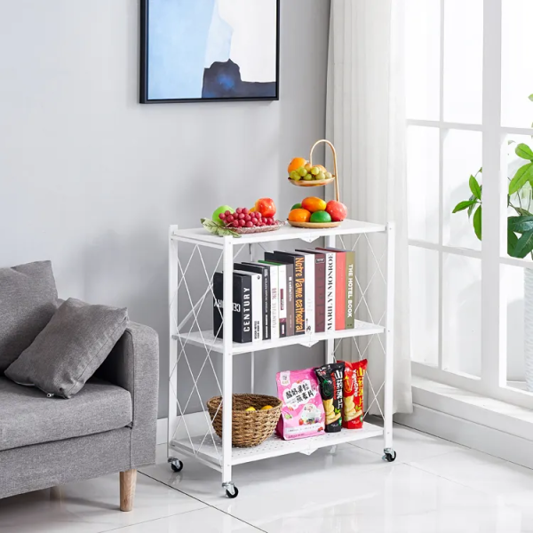 EKKIO Foldable Storage Shelf – White, 3 Tier