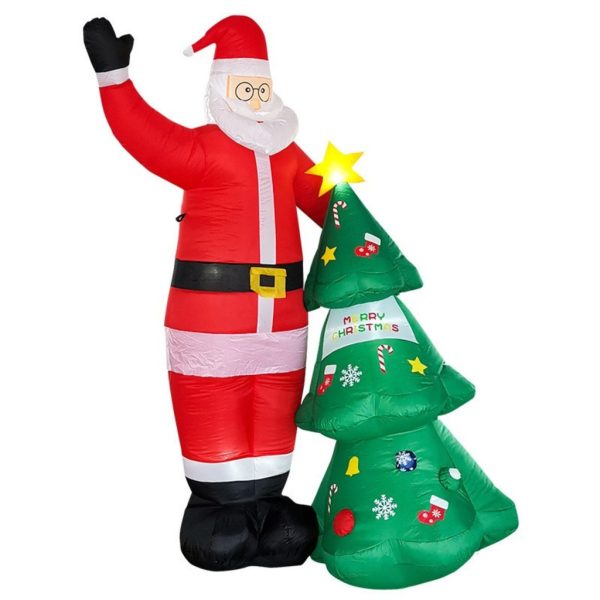 2.5m Santa and Christmas Tree Christmas Inflatable with LED FS-INF-01