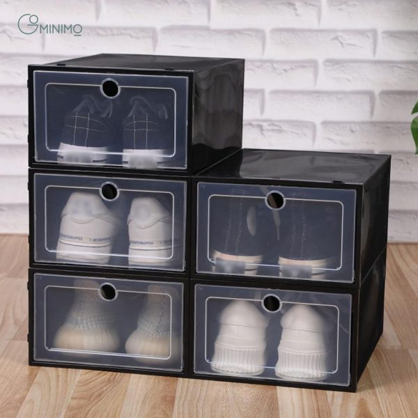 Plastic Shoe Box 12pcs (Black)