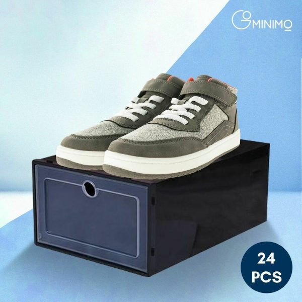 Plastic Shoe Box 24 PCS Black