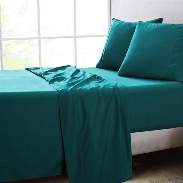 4 Pcs Bed Sheet Set 1000 Thread Count Ultra Soft Microfiber – Single (Teal) GO-BS-111-XS