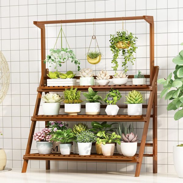 GOMINIMO Bamboo Plant Stand 3 Tier