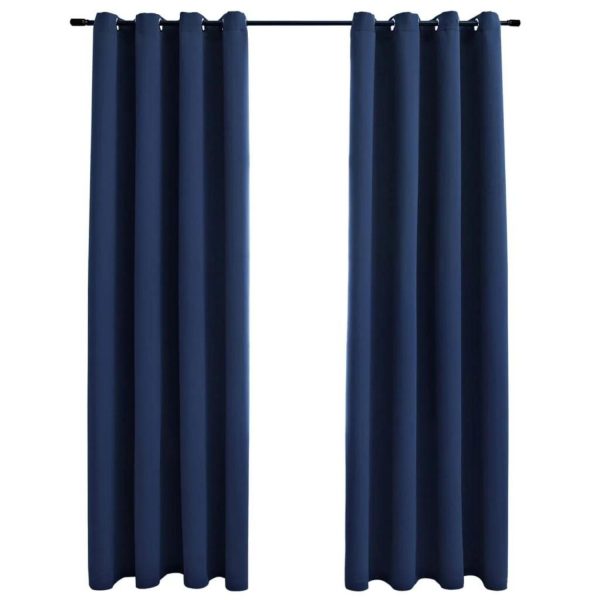 Blackout Window Curtains for Thermal Insulated Room (Set of 2, W132cm x D213cm, Dark Blue)