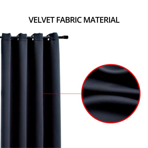 Blackout Window Curtains for Thermal Insulated Room (Set of 2, W132cm x D160cm, Black)