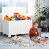 Kids Toy Storage Box with Lid and Air Gap Handle (White)