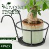 4 Pack Plant Stand Flower Holder Hanging Railing Pot Basket Plant Garden Black