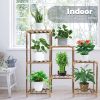 Wood Plant Stand Indoor Outdoor (3 Tiers 7 Potted Ladder)