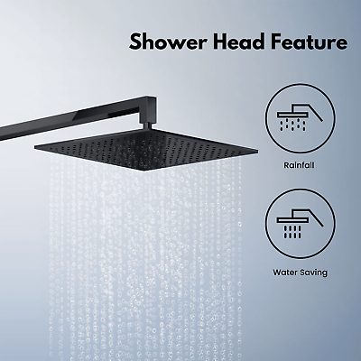 ShowerHead: Palila: Shower head – Square 200mm Matt Black