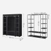 Non-Woven Fabric Wardrobe Bedroom Furniture Storage Black