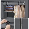 Portable Clothes Storage Organizer with 6 Shelves and 1 Clothes Hanging Rail Grey RYG84GY