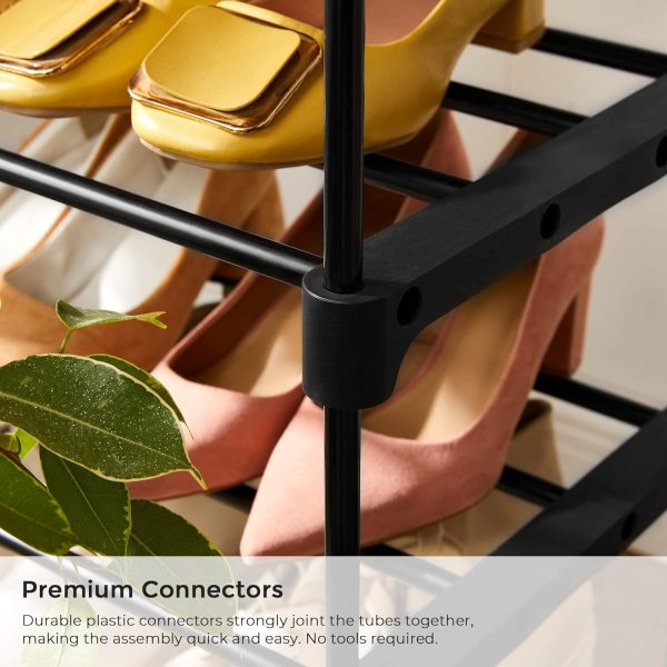 5 Tier Metal Shoe Rack for 10 Pairs of Shoes Black