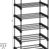 5 Tier Metal Shoe Rack for 10 Pairs of Shoes Black