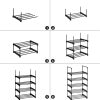 5 Tier Metal Shoe Rack for 10 Pairs of Shoes Black