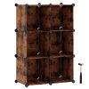 6 Cube Storage Organizer and Storage with Rubber Mallet Rustic Brown