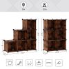 6 Cube Storage Organizer and Storage with Rubber Mallet Rustic Brown