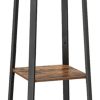 VASAGLE Coat Rack Stand with 3 Shelves Rustic Brown and Black LCR80X