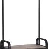 Entryway Hall Tree Coat Rack 183cm Shoe Bench with Shelves Greige and Black