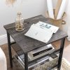 Bradenton Set of 2 Charcoal Gray and Black Side Table with Adjustable Mesh Shelves LET024B04