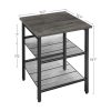 Bradenton Set of 2 Charcoal Gray and Black Side Table with Adjustable Mesh Shelves LET024B04