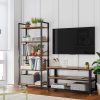 5 Tier Bookshelf Standing Display Storage Rack Rustic Brown