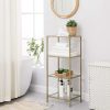 VASAGLE Storage Shelf 4-Tier Tempered Glass Gold LGT029A01