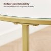 Round Side Tables Set of 2 Tempered Glass with Steel Frame Gold LGT037A61