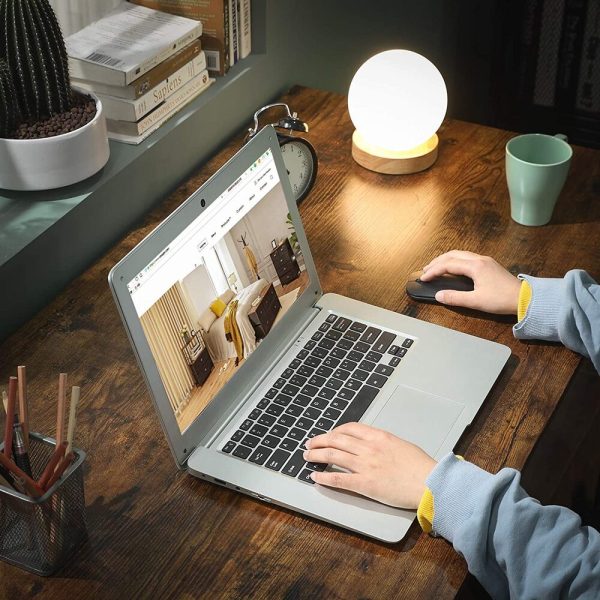 L-Shaped Computer Desk Rustic Brown and Black LWD73X