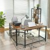 VASAGLE L-Shaped Computer Desk Rustic Brown and Black LWD72X