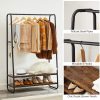 Clothes Rack with 2 Shelves Rustic Brown and Black RGR112B01