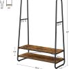 Clothes Rack with 2 Shelves Rustic Brown and Black RGR112B01